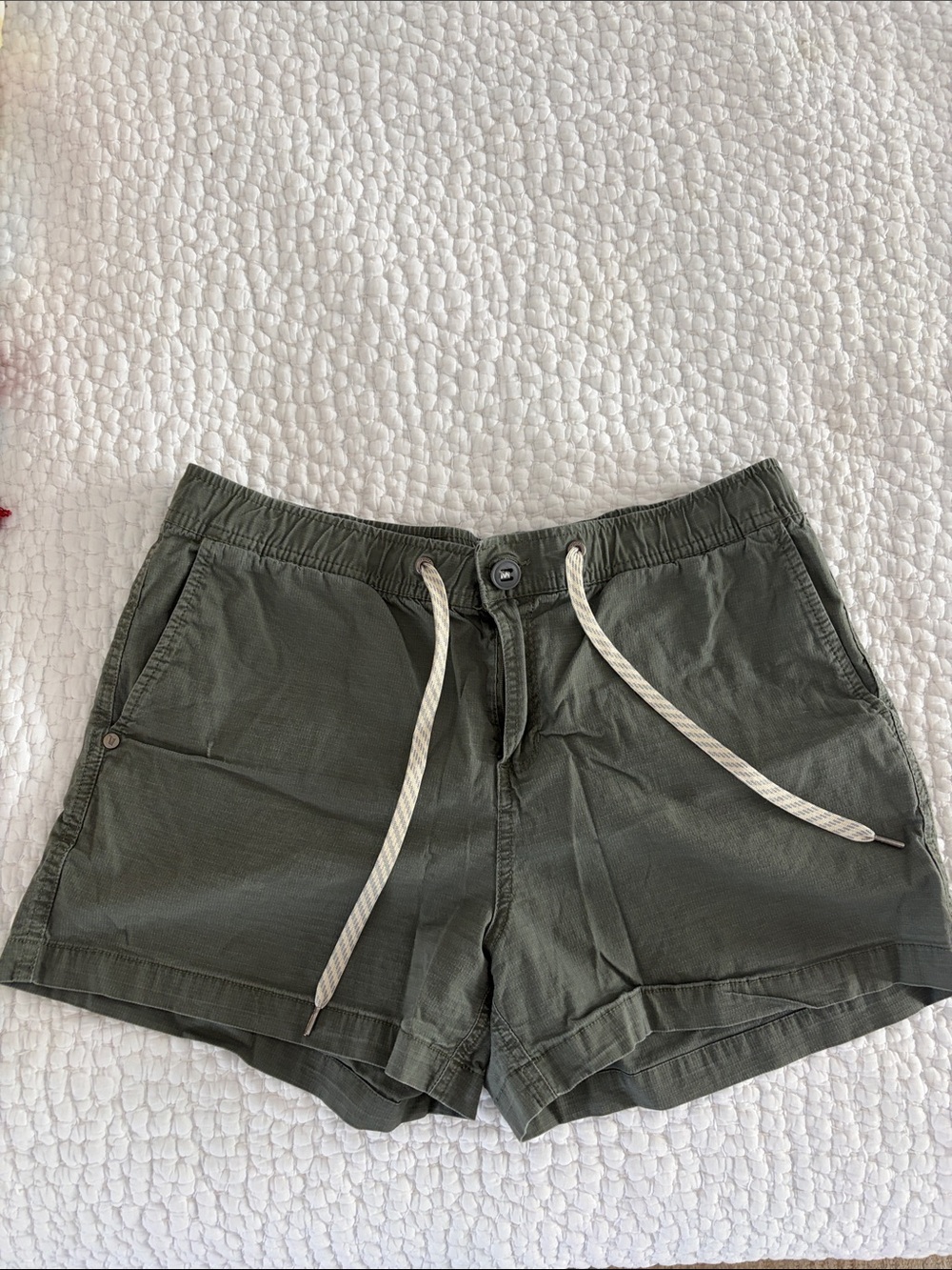 Vuori Olive Green Drawstring Athletic Shorts